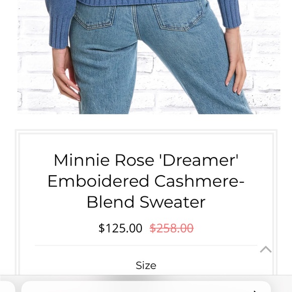 Minnie Rose Dreamer Cashmere Blend sweater size S - Picture 3 of 10